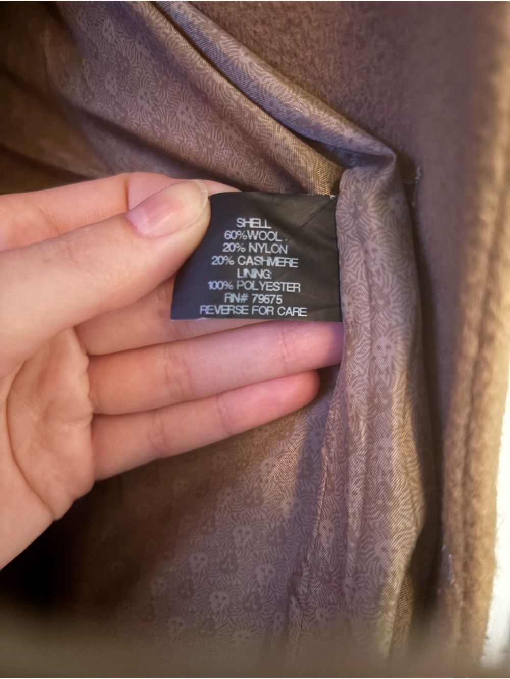 Anne Klein Taupe Wool-cashmere Blend Peacoat